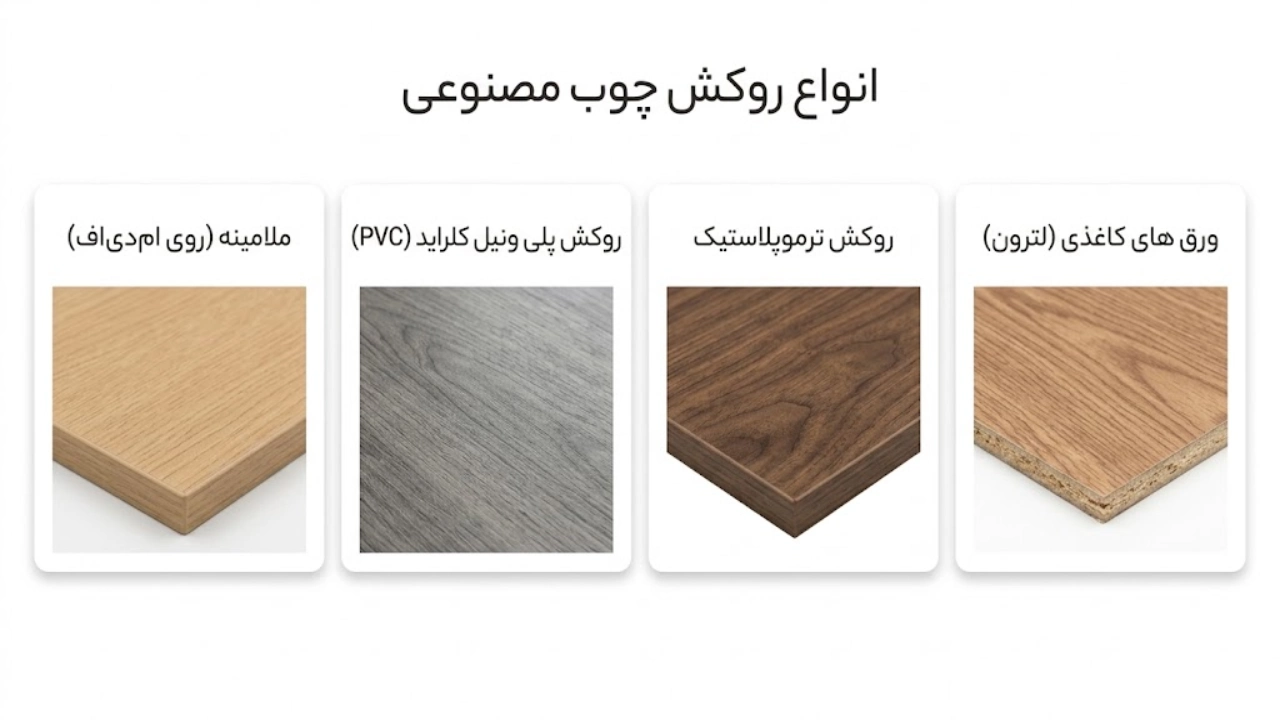 انواع روکش مصنوعی چوب